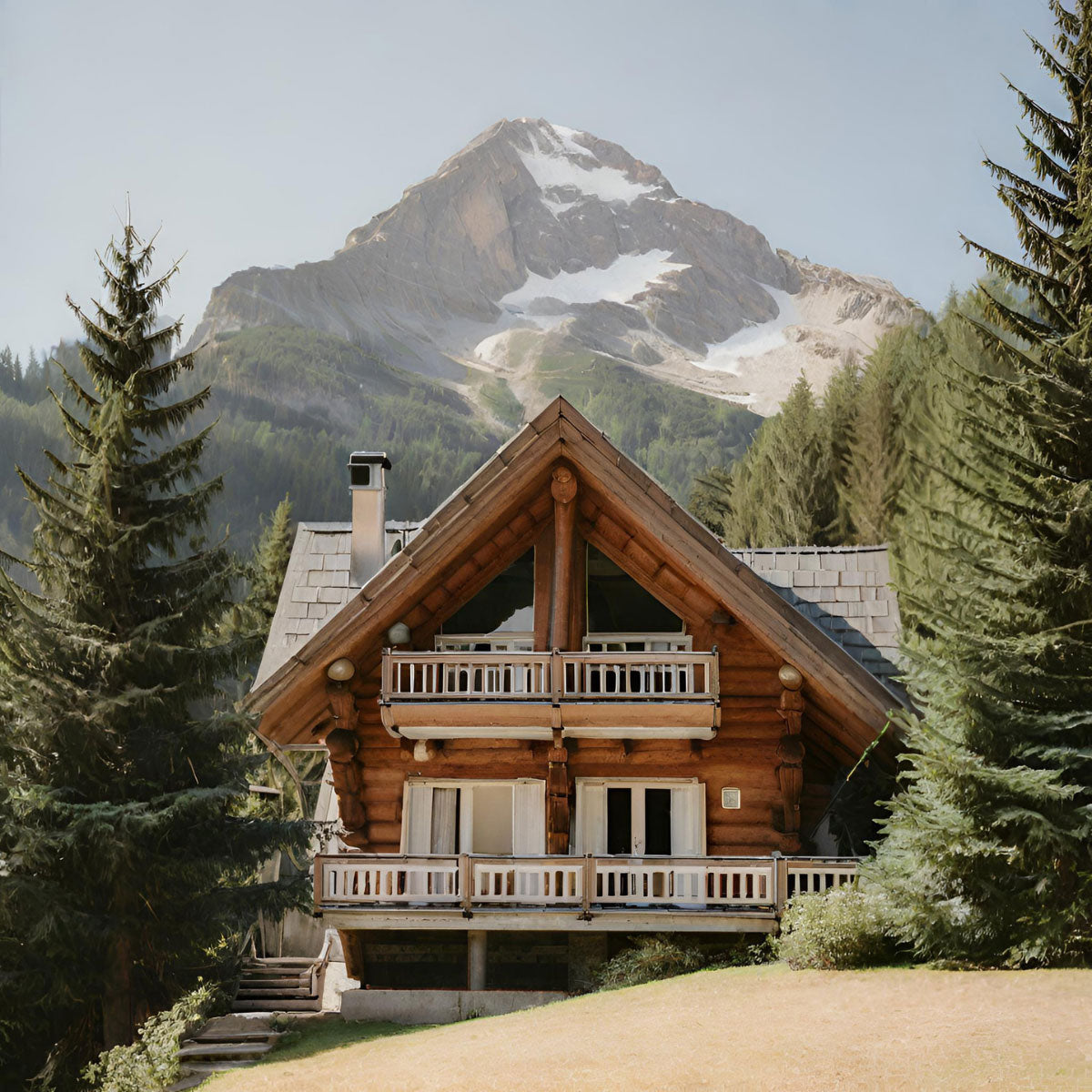 Image d'un chalet créé par l'IA