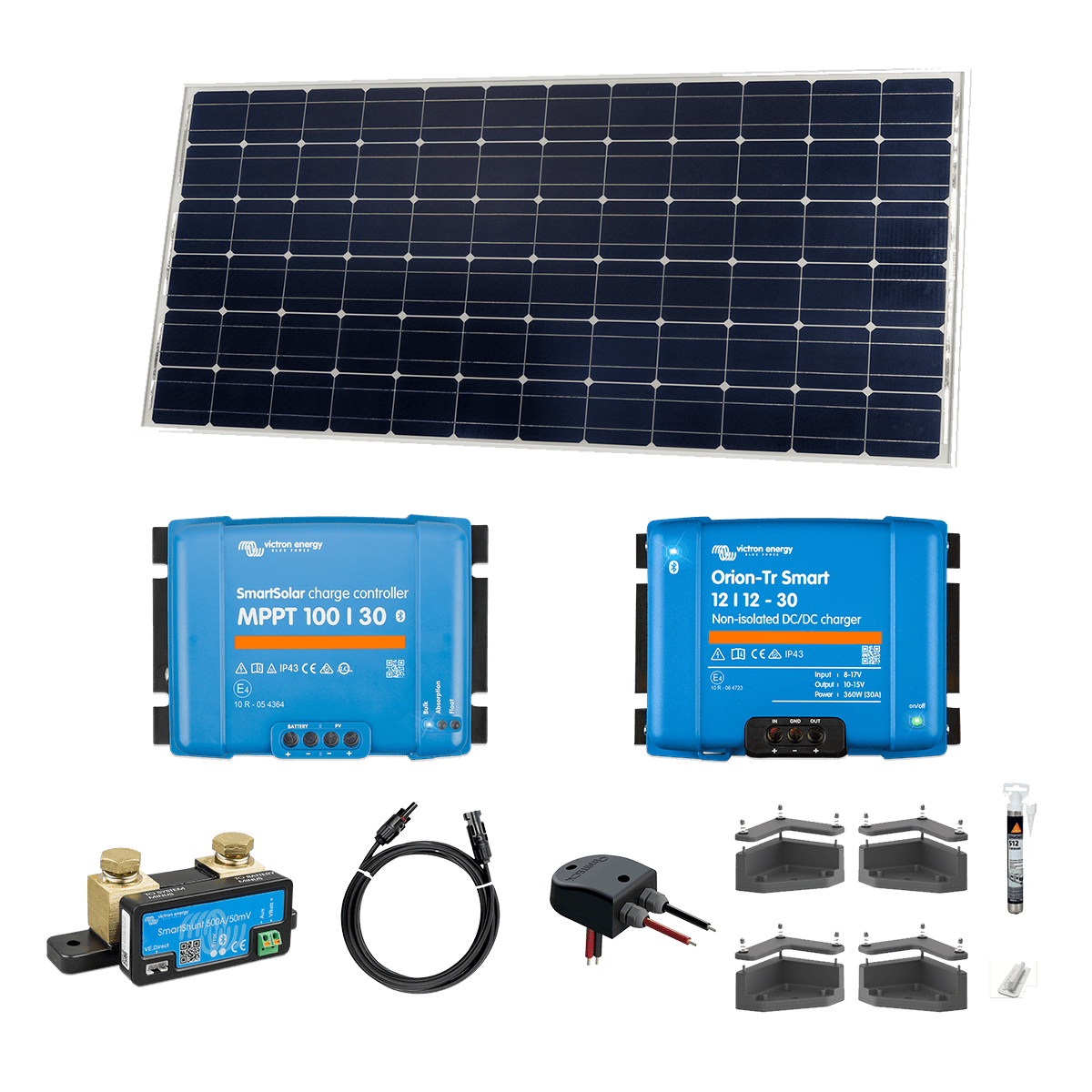 Kit biénergie 12V solaire 305W et charge par alternateur 360W pour véhicule - Pharos Energies
